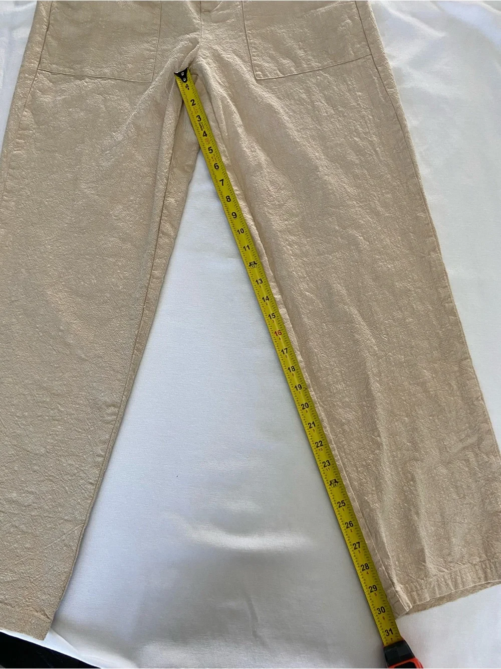 Men’s Beotyshow Beige Drawstring Linen-Blend Pants